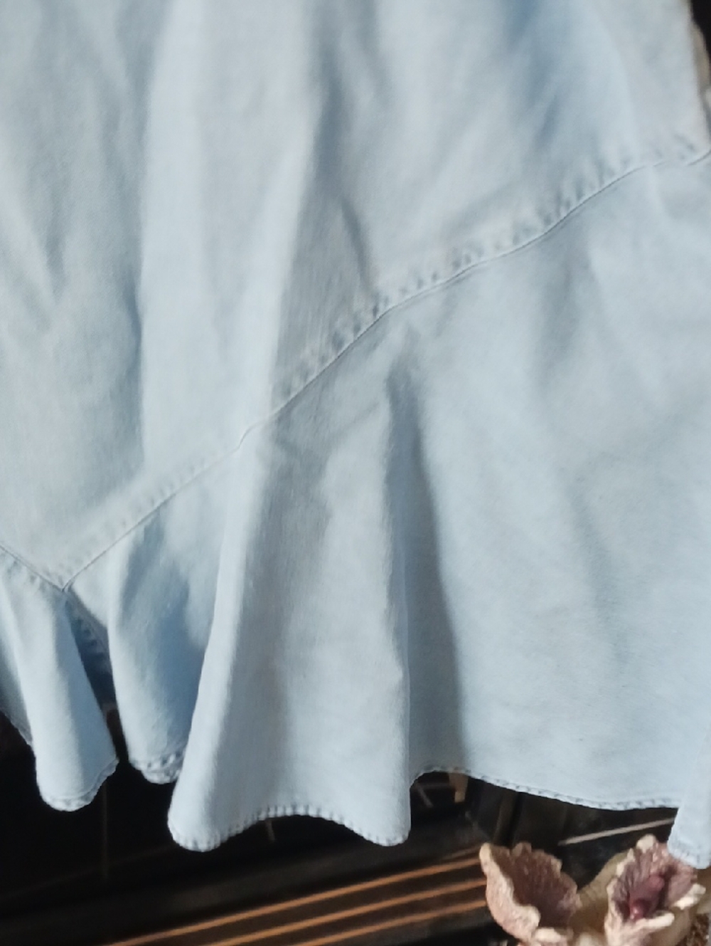 Light Blue Ruffled Skirt - Picture 4 of 8